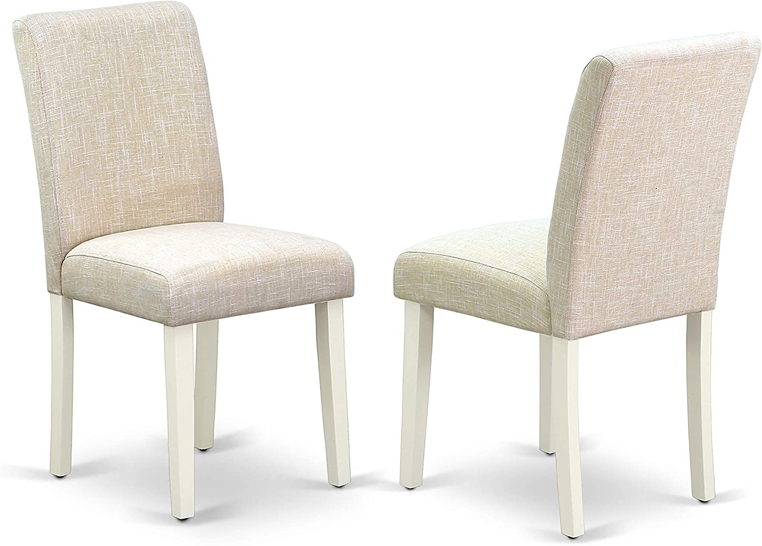 Monza 3Pc Rectangular Table and 2 Parson Chairs Dining Table Set In Linon White