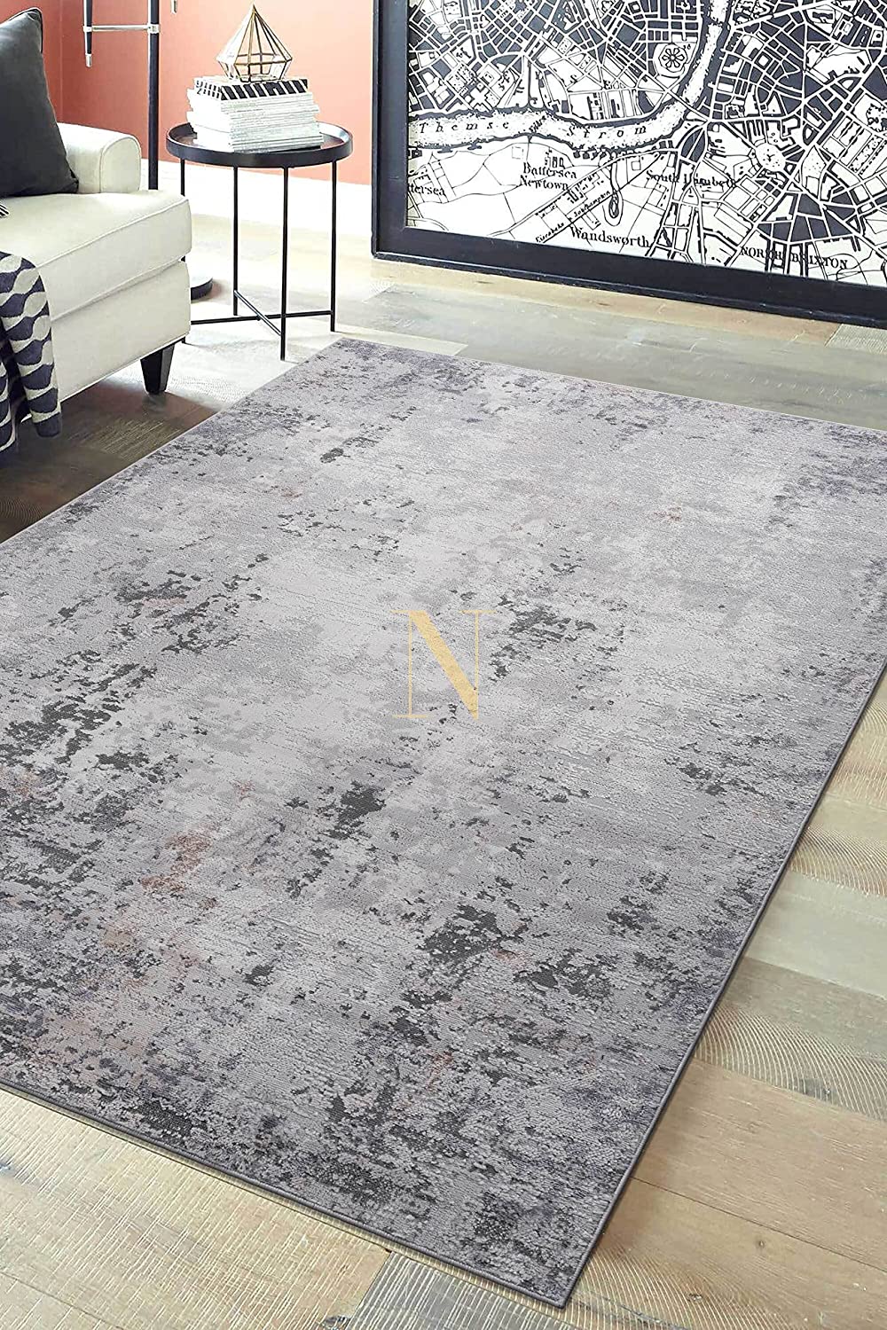 MARFI Contemporary Abstract Stain Resistant Area Rug Home Decor Ivory / Sand