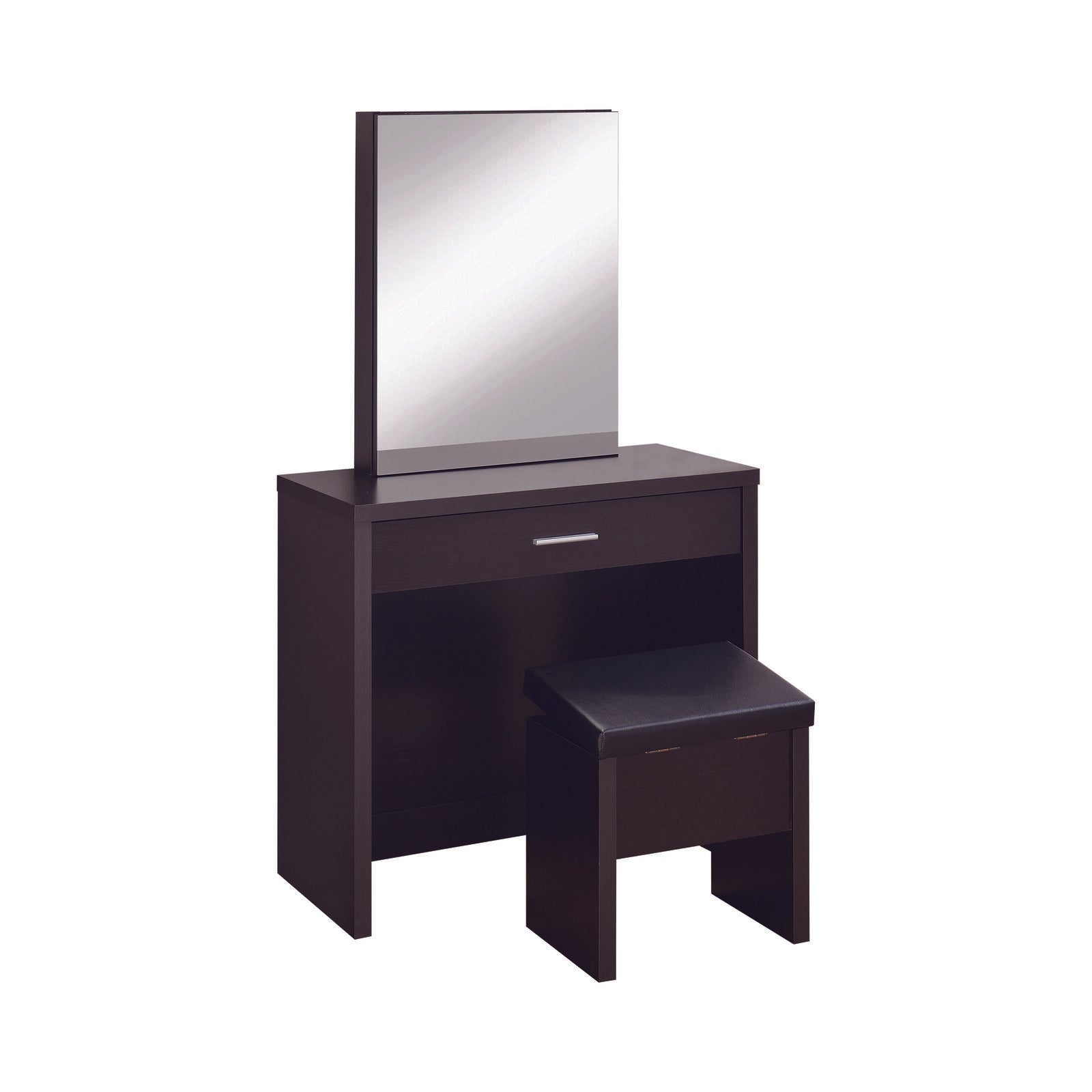 Harvey 2-Piece Vanity Set With Lift-Top Stool Cappuccino
