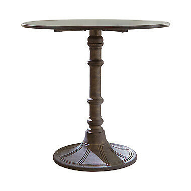 French Bistro Style Cast Iron Round Dining Table Dark Russet And Antique Bronze