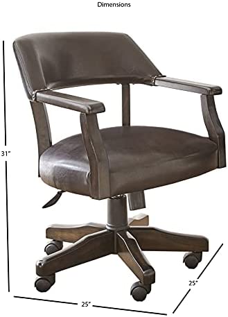 Steve Silver Captain's Poker Game Arm Swivel Chair with Casters in Walnut