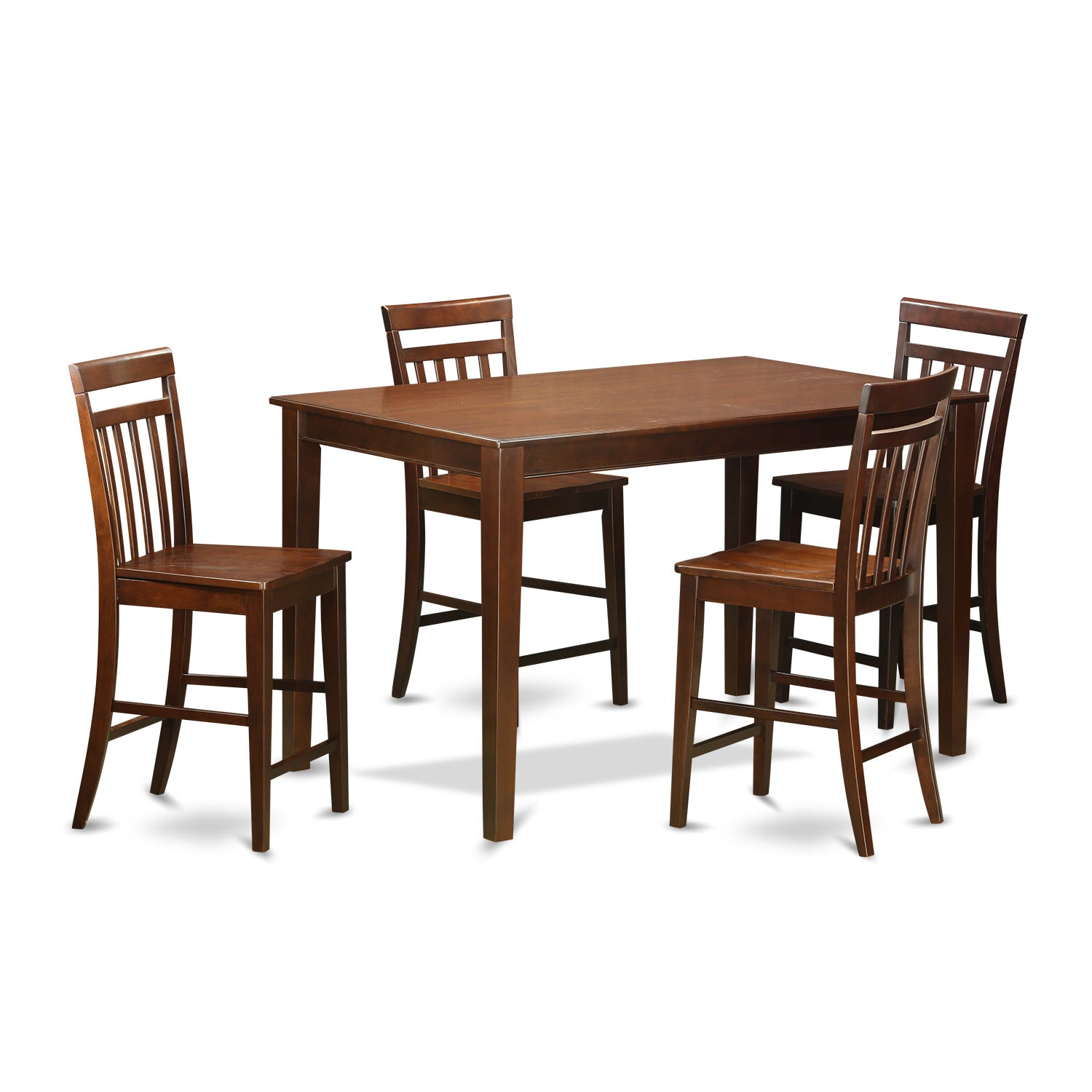 DUEW5H-MAH-W 5 Pc pub Table set- pub Table and 4 counter Chairs