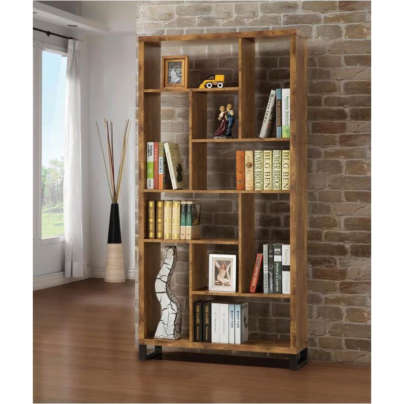 Delwin 10-shelf Bookcase in Antique Nutmeg