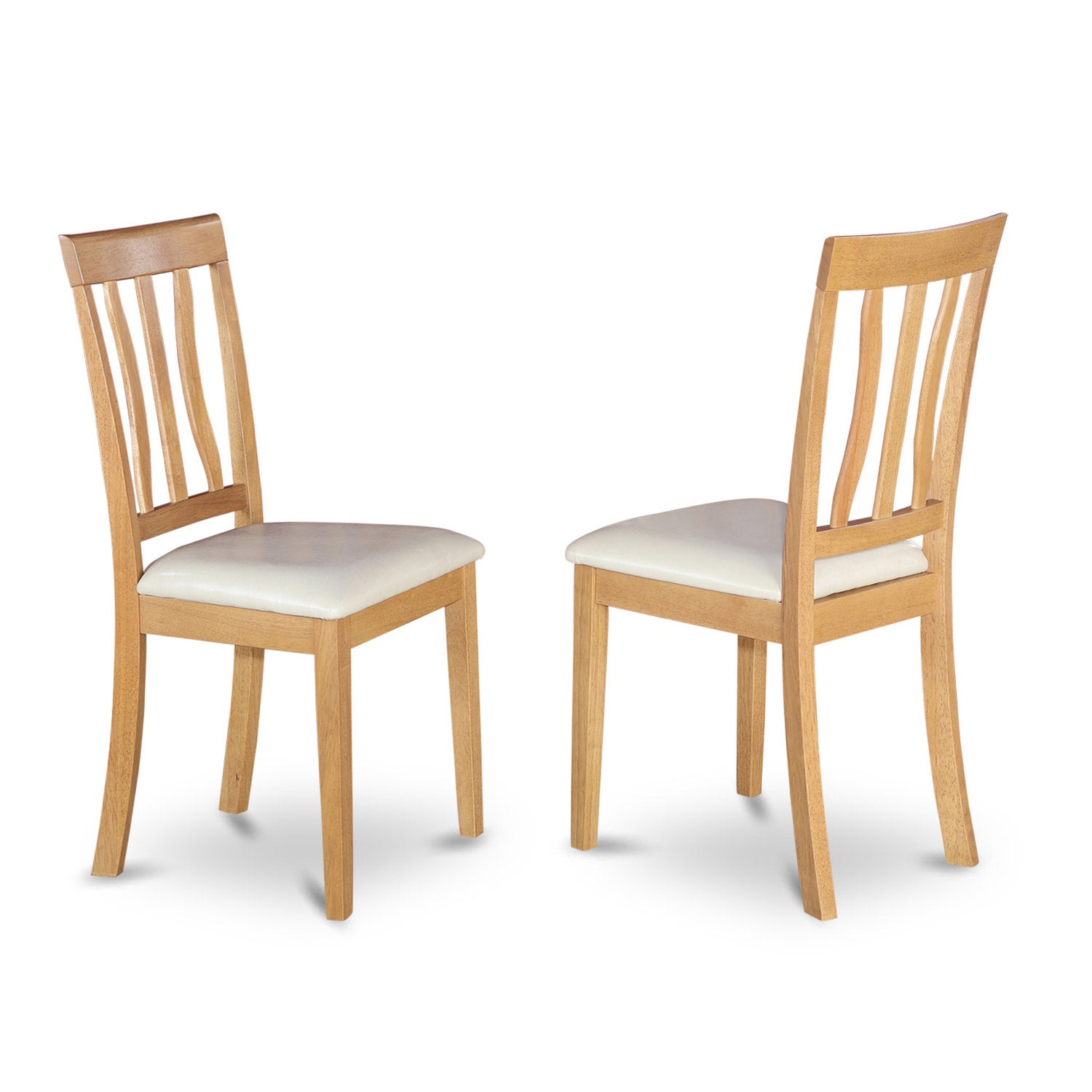East West Furniture MZAN3-OAK-LC 3Pc Dining Table Set for 2 Consists of a Dinette Table and 2 Wooden Dining Chairs with Faux Leather Seat, Drop Leaf Table with Slat Back Chairs, Oak Finish