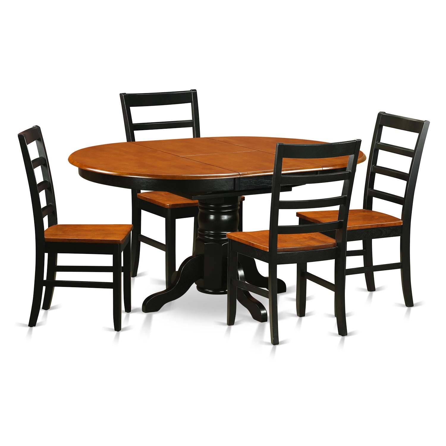 AVPF5-BCH-W Dining set - 5 Pcs with 4 Wooden Chairs