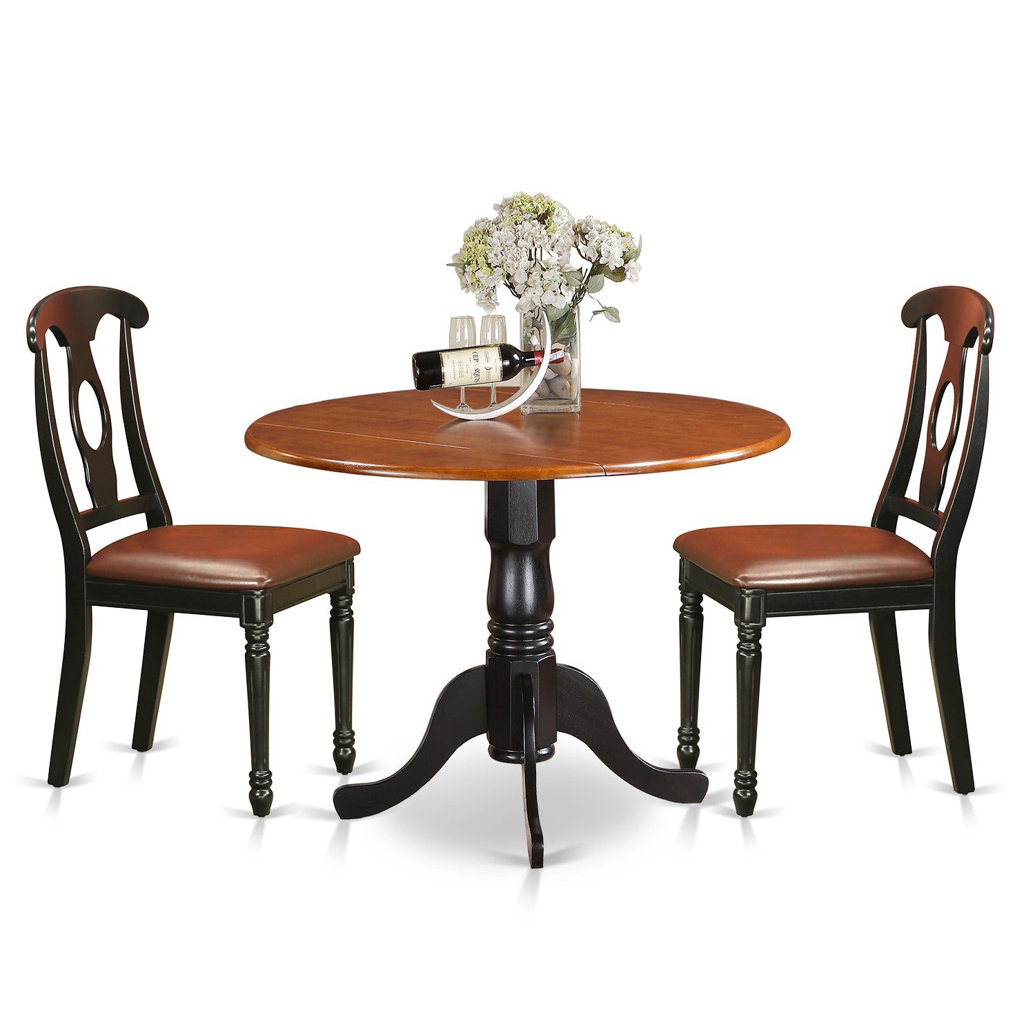 DLKE3-BCH-LC 3 PC Kitchen Table set-Dining Table and 2 Kitchen Chairs
