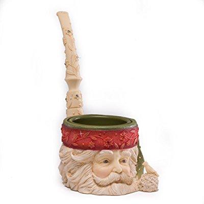 Enesco Christmas Candle Holder Heart Santa Claus with Birds Candleholder