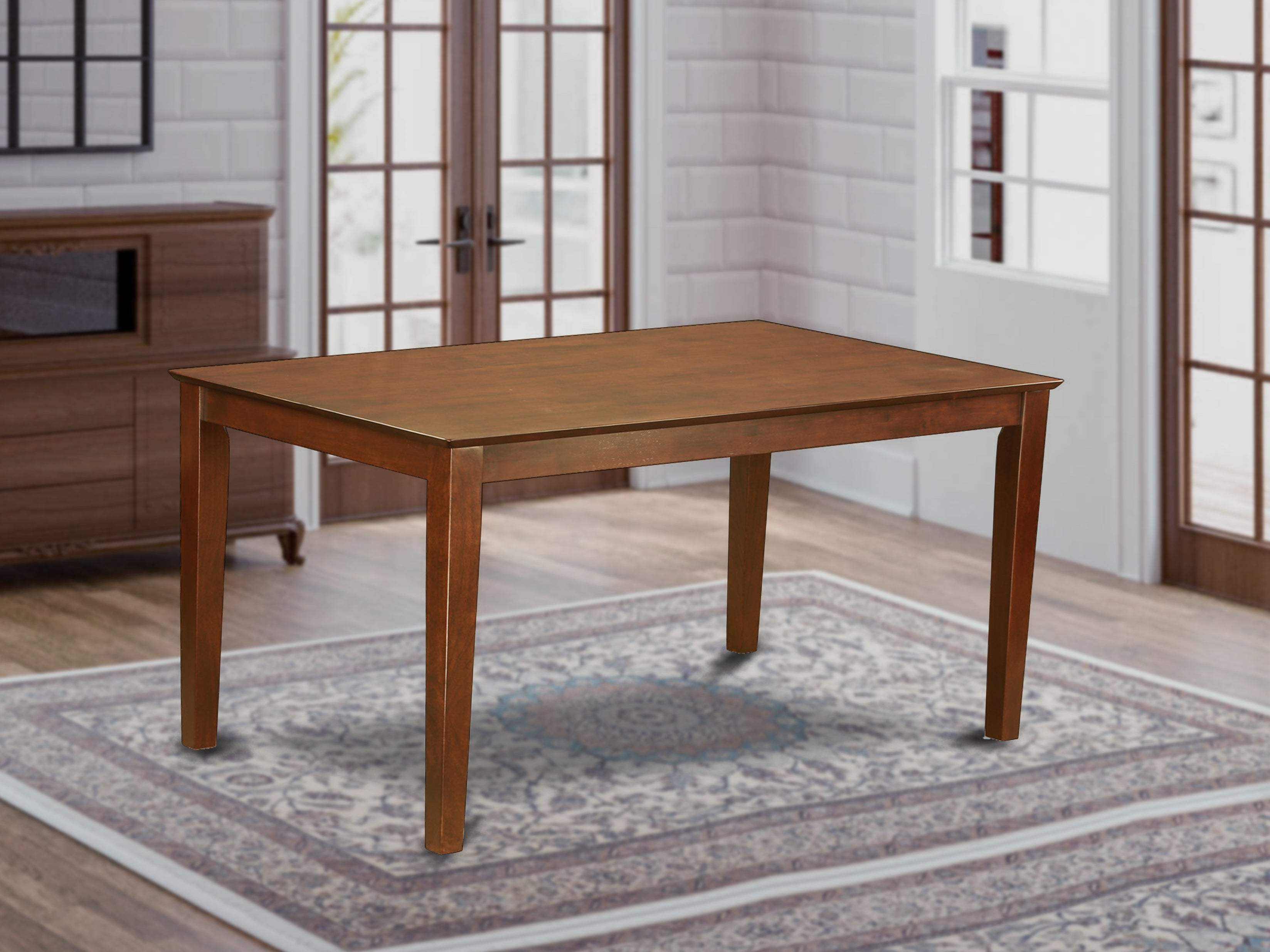 CAT-MAH-S Capri Rectangular dining table 36"x60" with solid wood top - Mahogany Finish