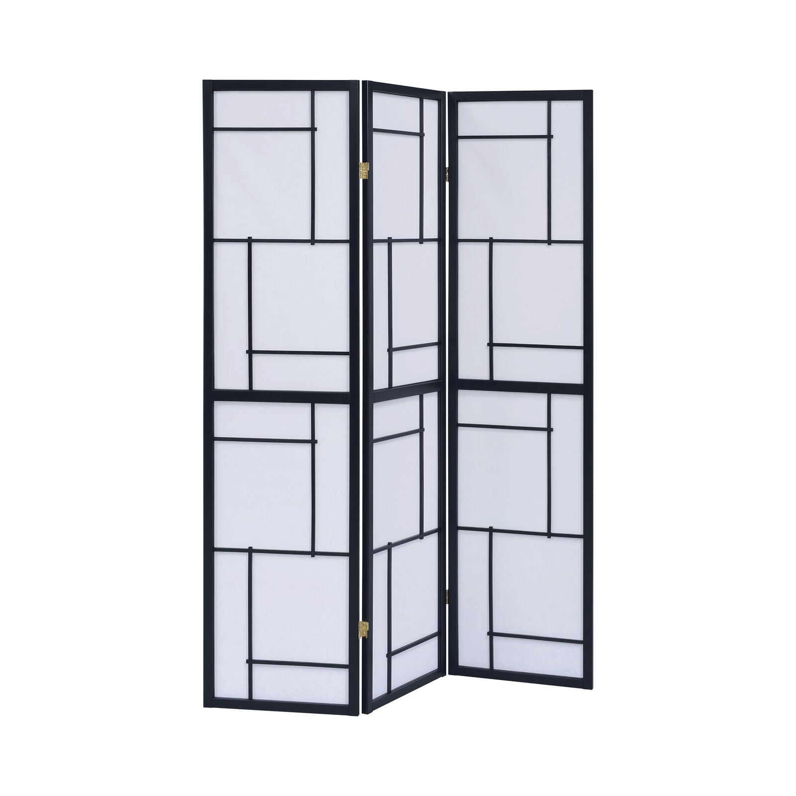 Modern Contemporary Black And White Three-Panel Shoji Screen Room Divider 900102