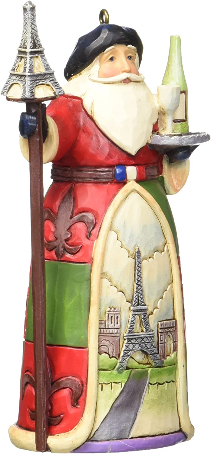 Jim Shore Heartwood Creek French Santa Stone Resin Hanging Ornament