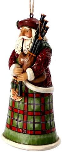 Jim Shore Heartwood Creek Scottish Santa Stone Resin Hanging Ornament