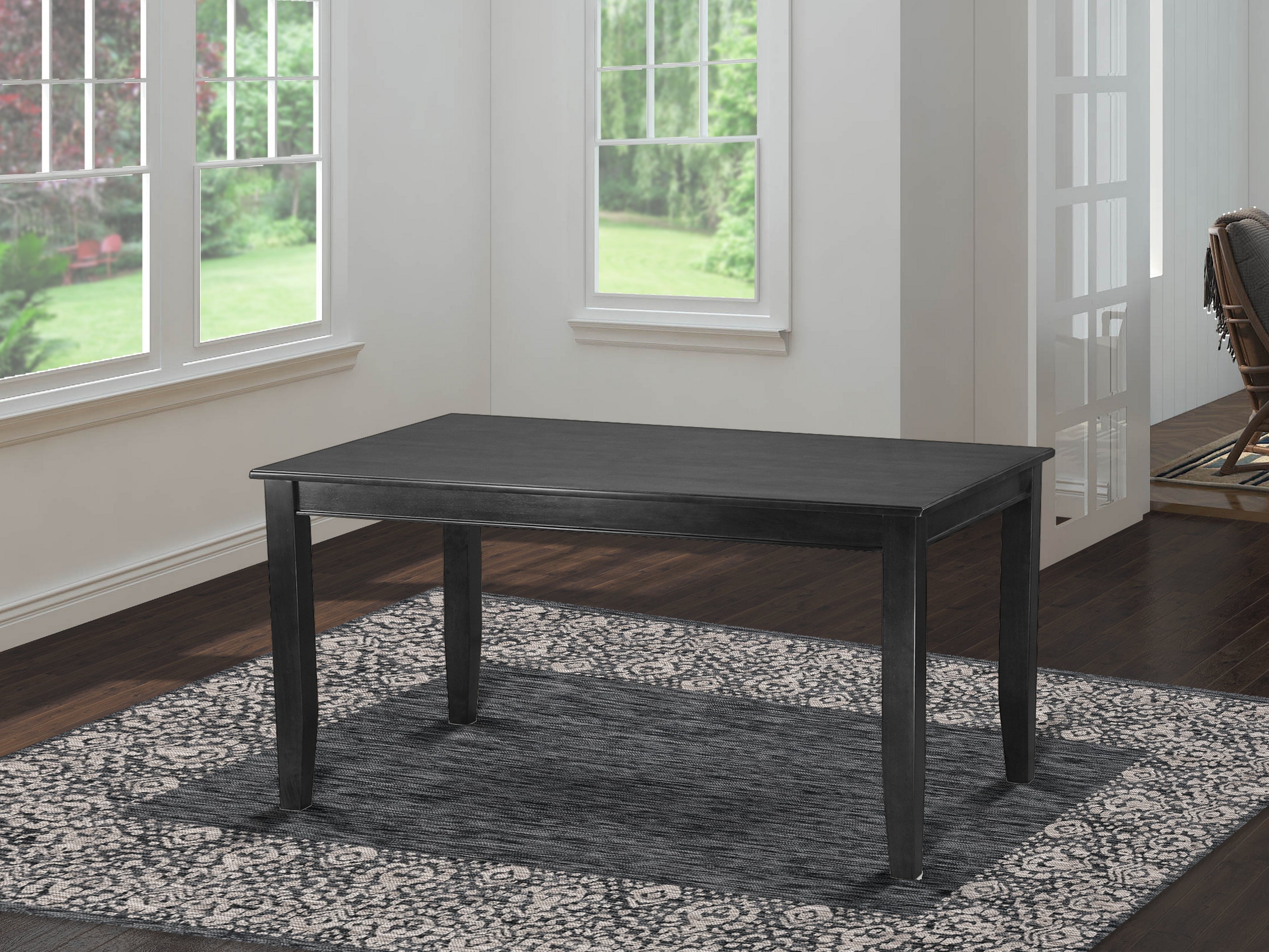 DUT-BLK-T Dudley Rectangular Dining Table 36"x60" in Black Finish