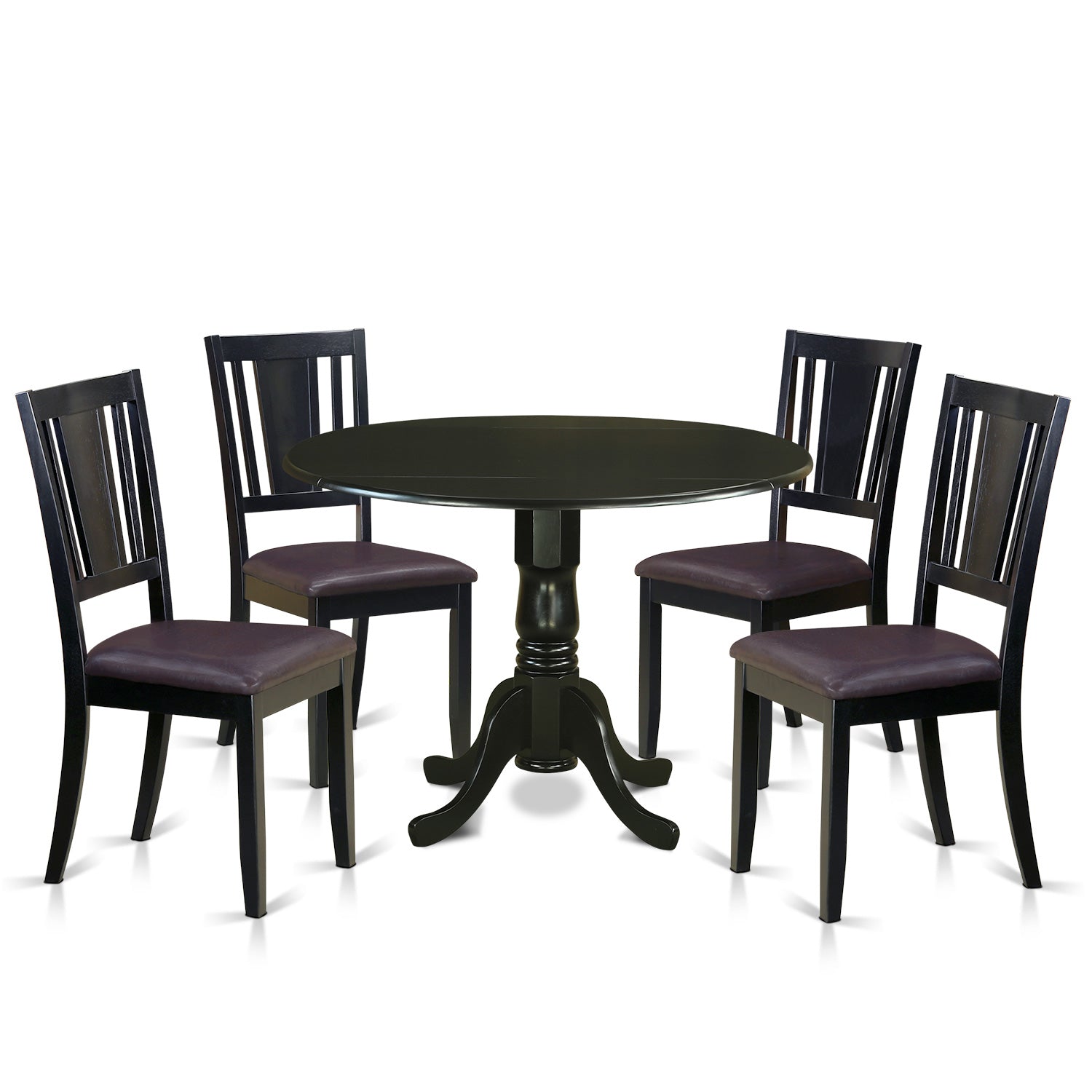 DLDU5-BLK-LC 5 Pc dinette set - Dining Table and 4 Dining Chairs