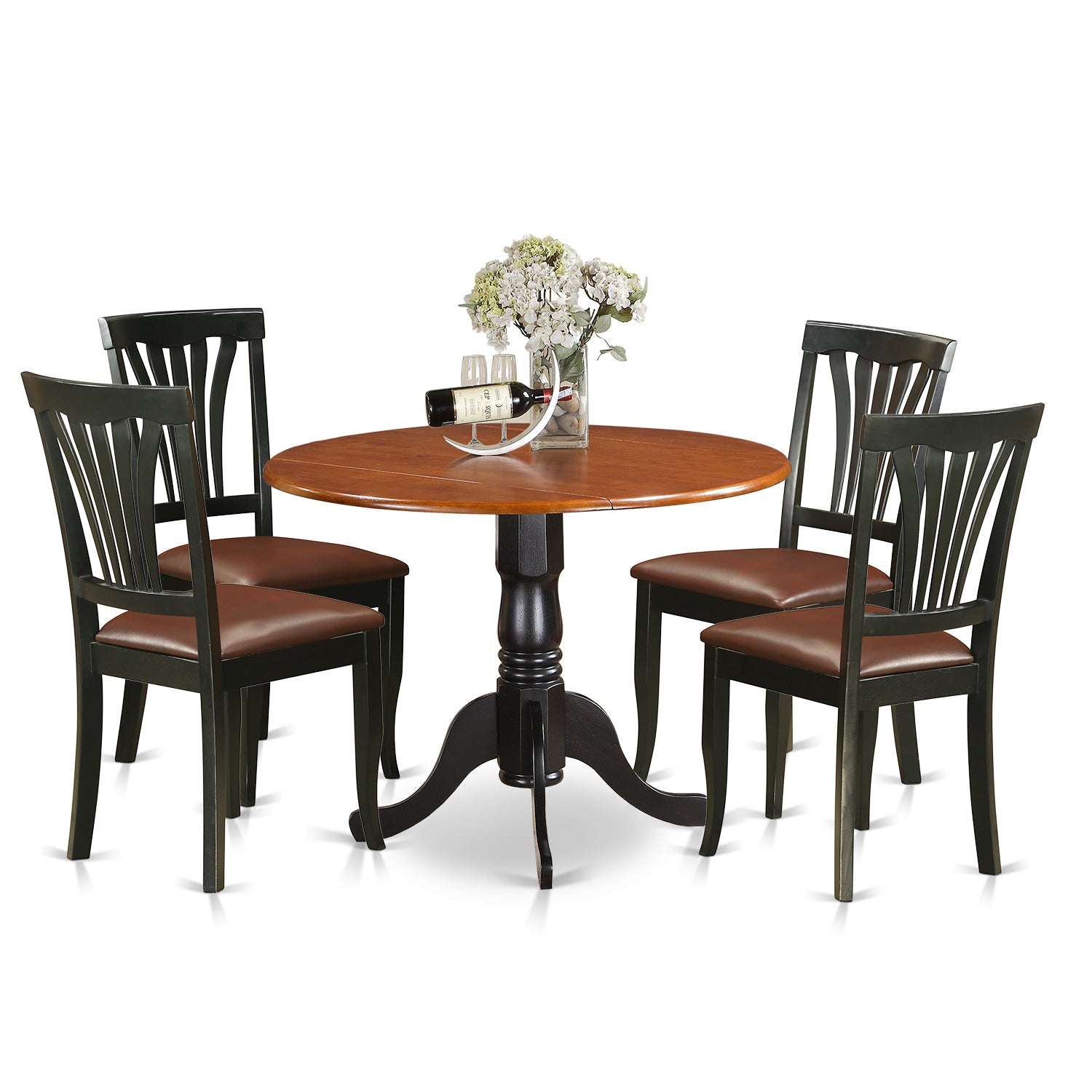 DLAV5-BCH-LC 5 PC Kitchen Table set-Dining Table and 4 Kitchen Chairs