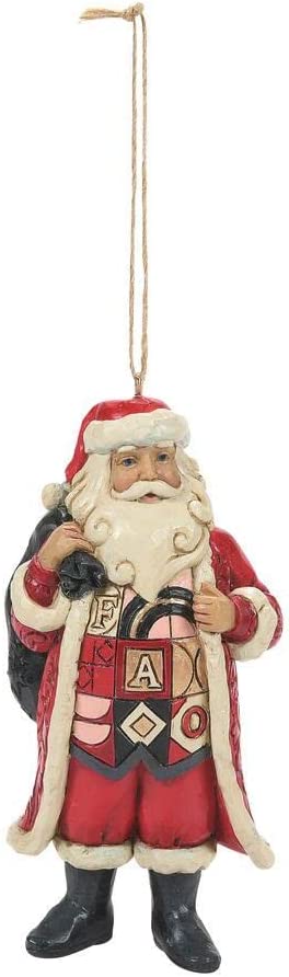 FAO Schwarz by Jim Shore Santa with FAO Toy Bag, Hanging Ornament