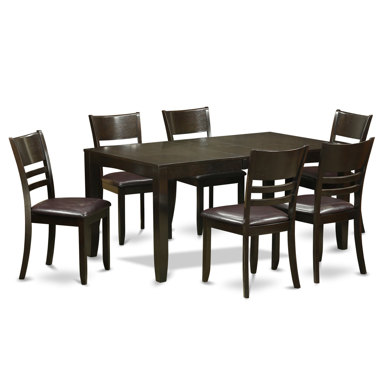 LYFD7-CAP-LC 7 PC Dining room set-Dining Table with Leaf and 6 Dining Chairs