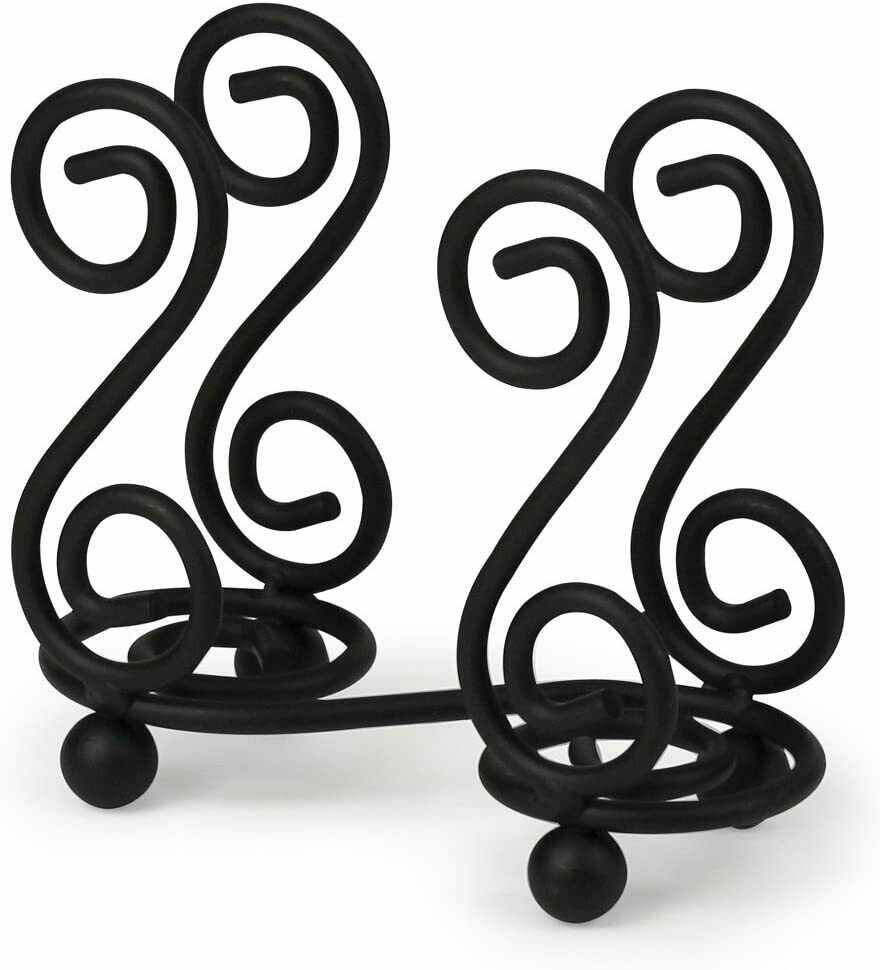 Spectrum Diversified Scroll S Design Traditional-Style Napkin Holder Black