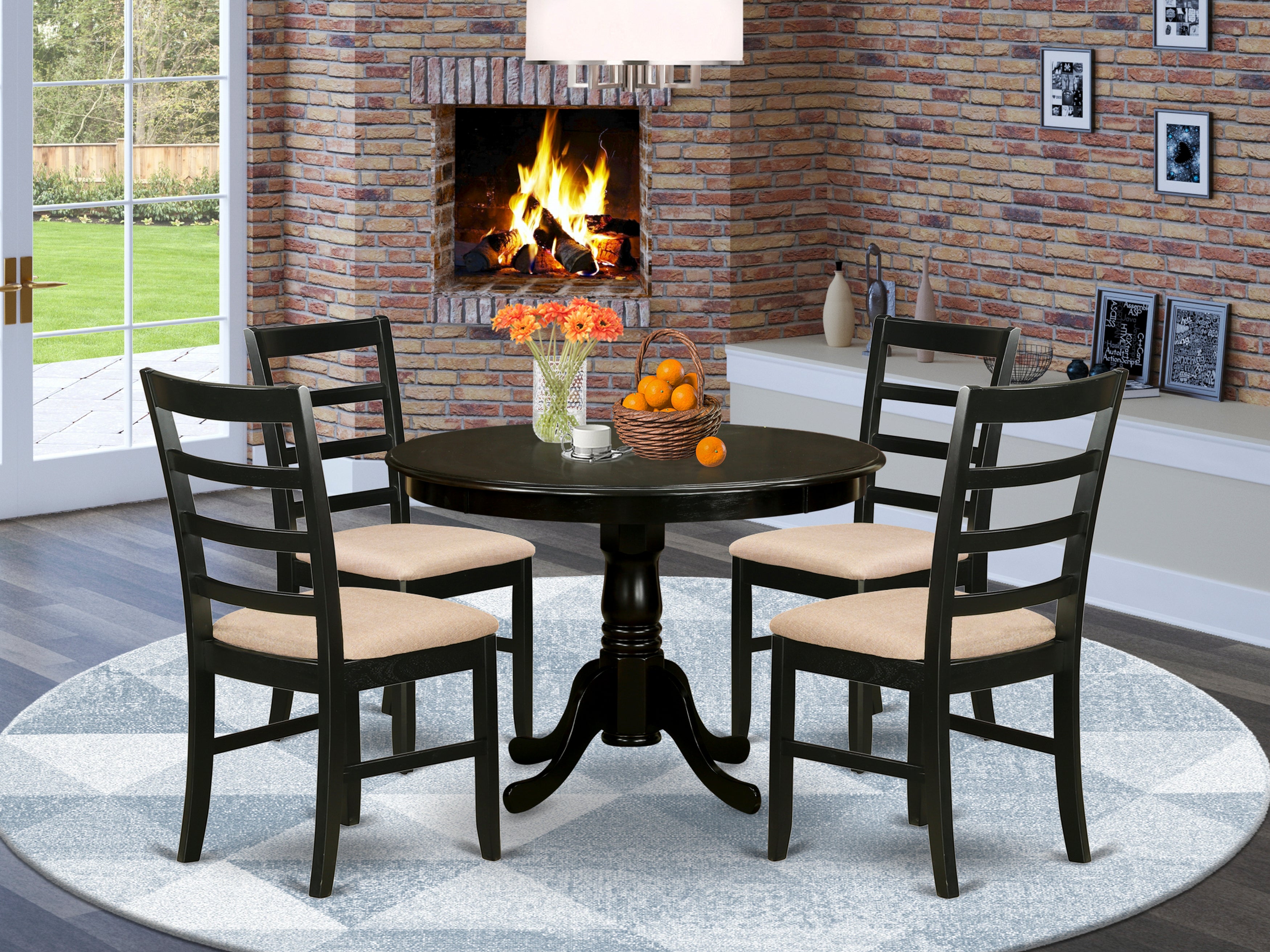 HLPF5-CAP-C 5 PC small Kitchen Table set-Dining Table and 4 Kitchen Chairs.