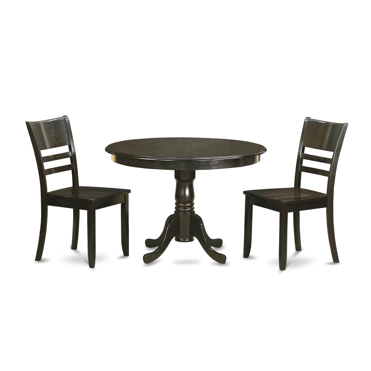 HLLY3-CAP-W 3 PC small Kitchen Table and Chairs set-Kitchen Table and 2 Kitchen Chairs