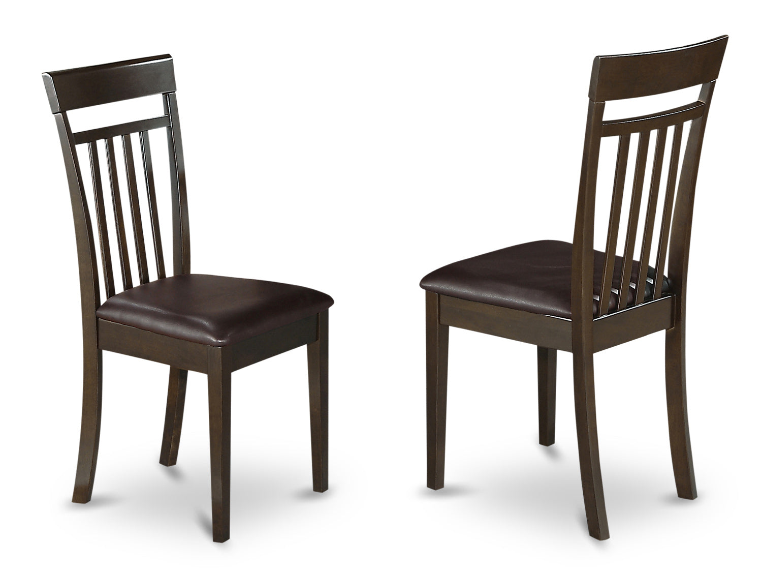 CAC-CAP-LC Capri slat back kitchen Chair with Leather Upholstered Seat