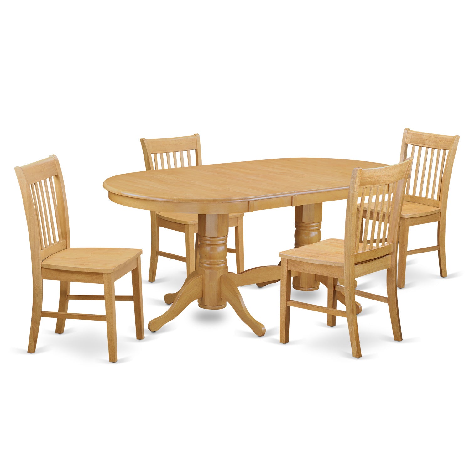VANO5-OAK-W 5 Pc Dining room set - Dining Table and 4 Kitchen Dining Chairs