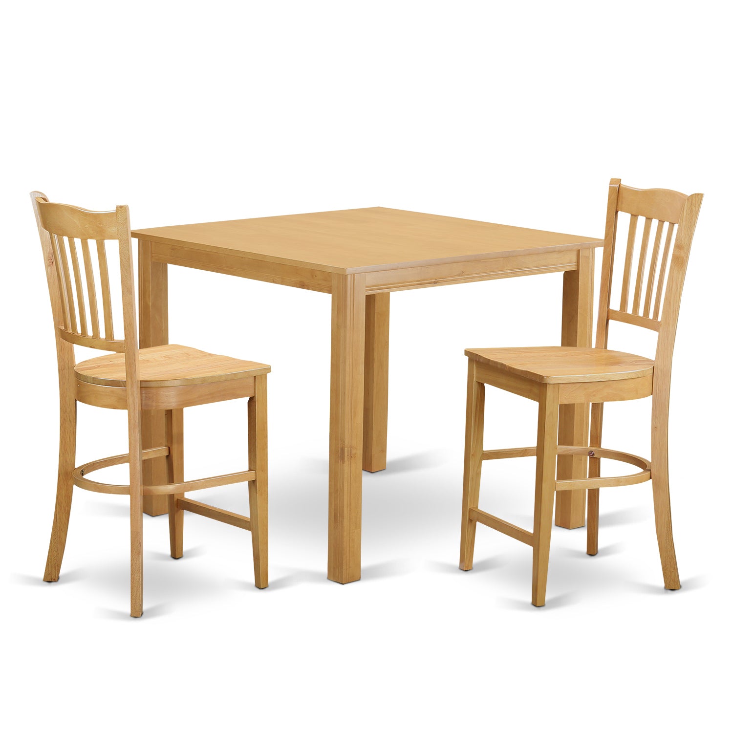 CFGR3-OAK-W 3 Pc counter height Dining room set- Table and 2 high Dining Chairs.