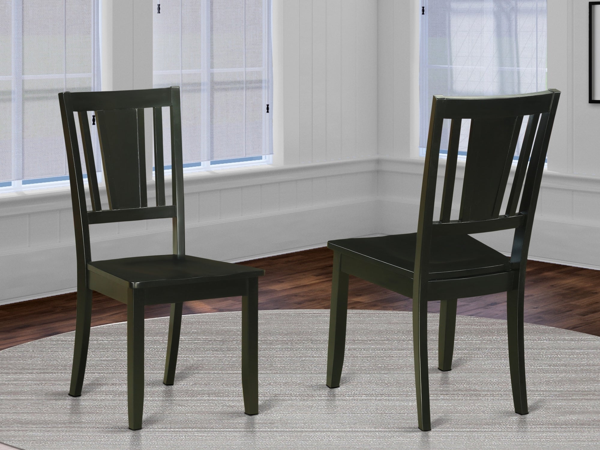 DUC-BLK-W Dudley Dining Chair with Wood Seat in Black Finish