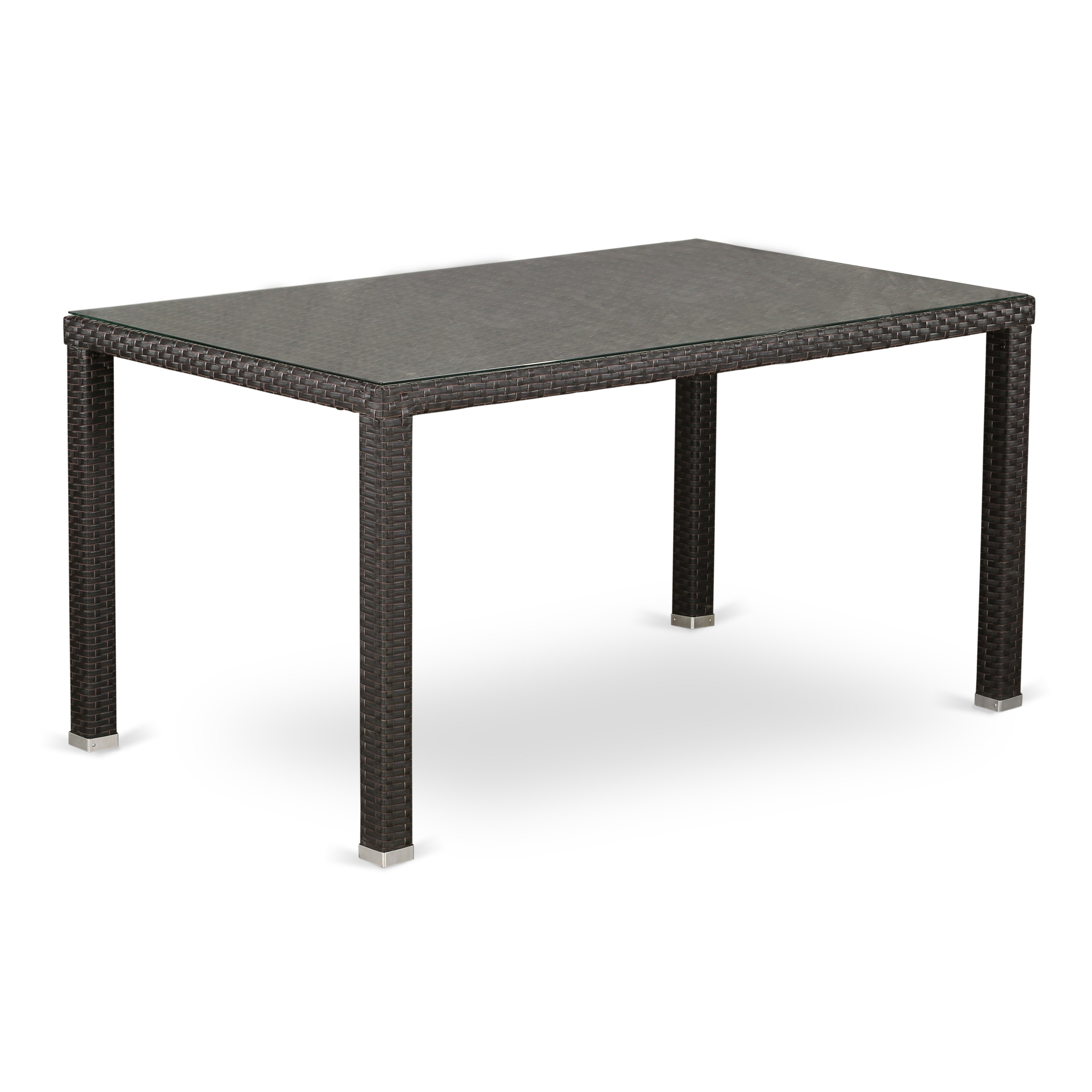 HMATG63S Outdoor-Furniture Wicker Patio Table in Dark Brown Finish