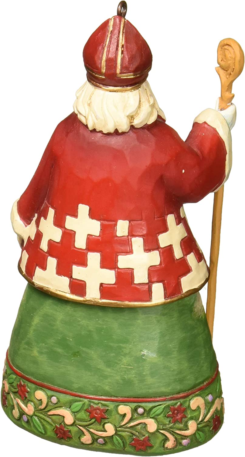 Jim Shore Heartwood Creek Swiss Santa Stone Resin Hanging Ornament