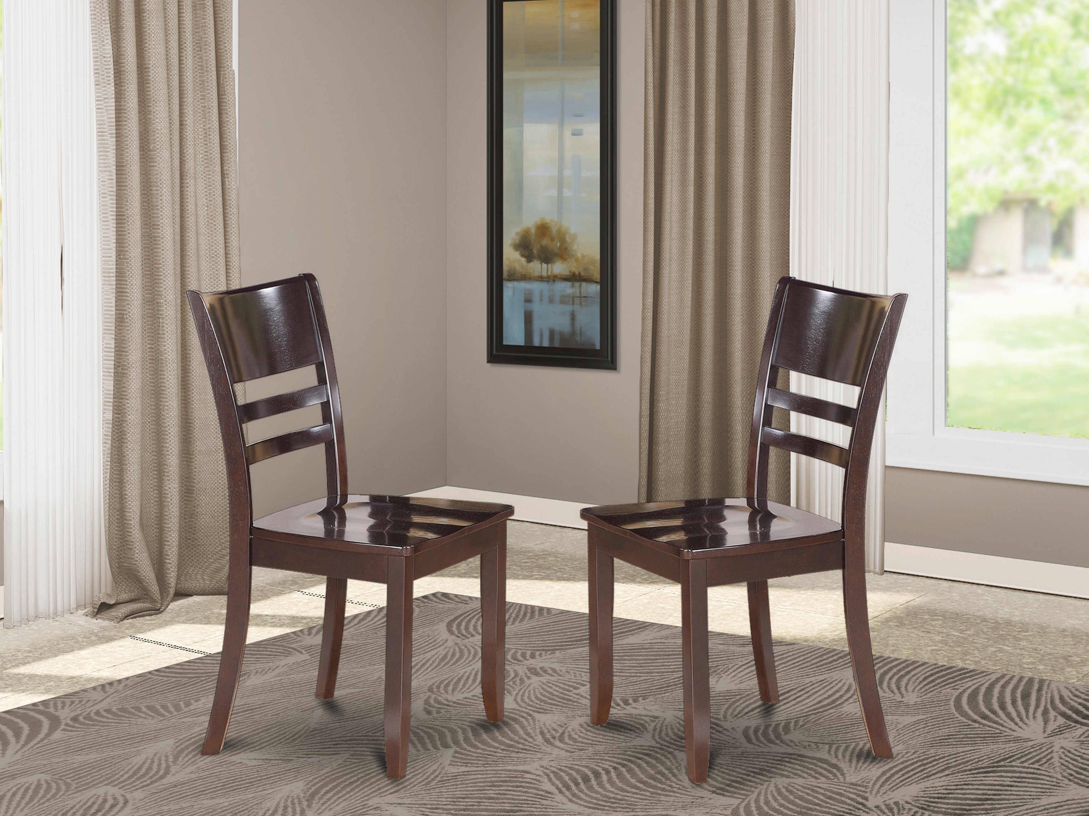 LYC-CAP-W Lynfield Dining Chair with Wood Seat in Cappuccino Finish