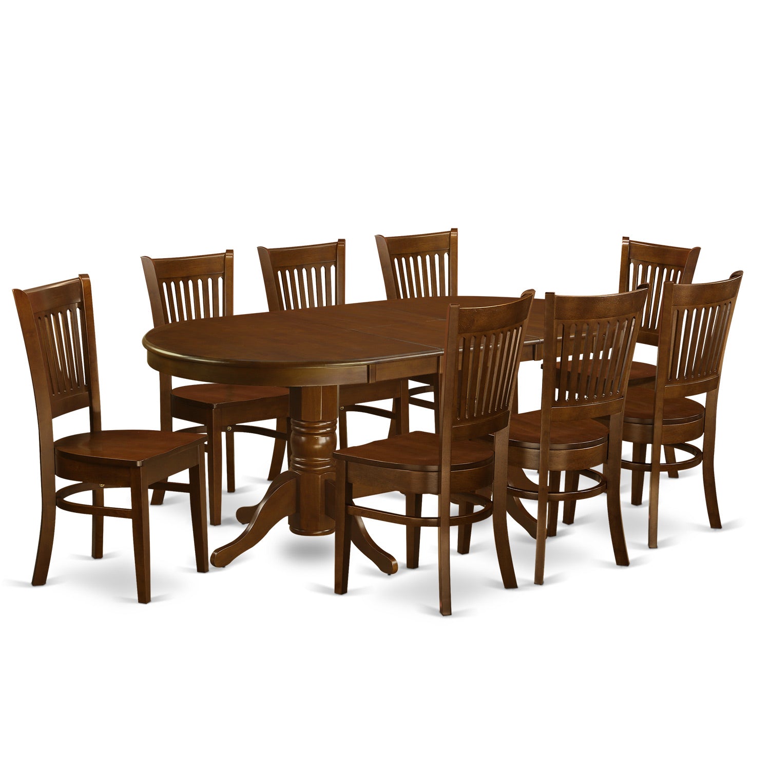 VANC9-ESP-W 9 Pc Dining room set for 8 Dining Table with Leaf and 8 Kitchen Dining Chairs