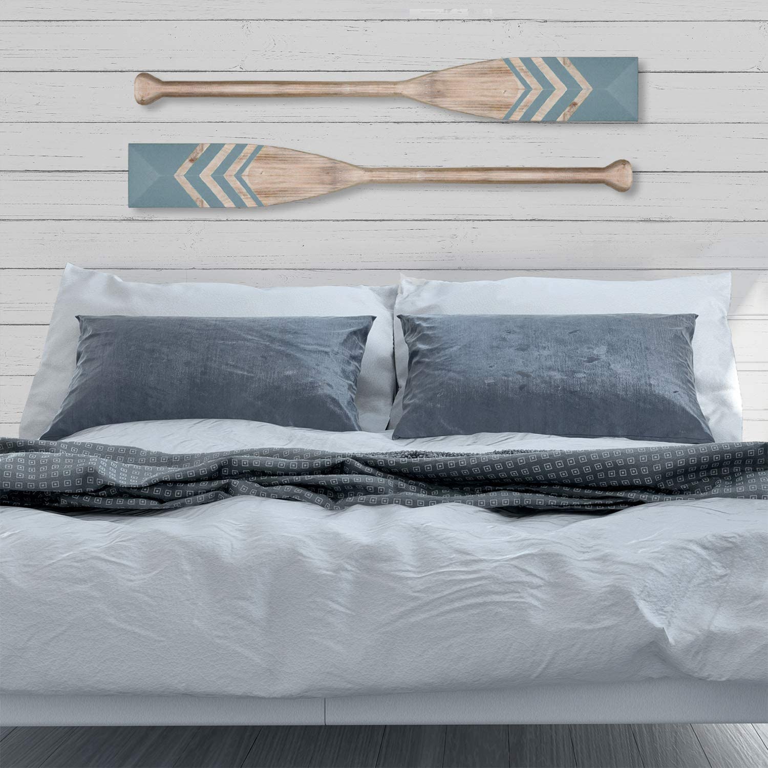 Stratton Home Decor S07727 Nautical Chevron Wall Art , Grey