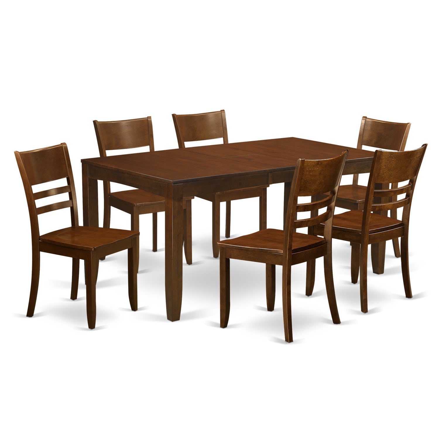 LYFD7-ESP-W 7 Pc Dining room set-Kitchen Tables with Leaf and 6 Kitchen Dining Chairs