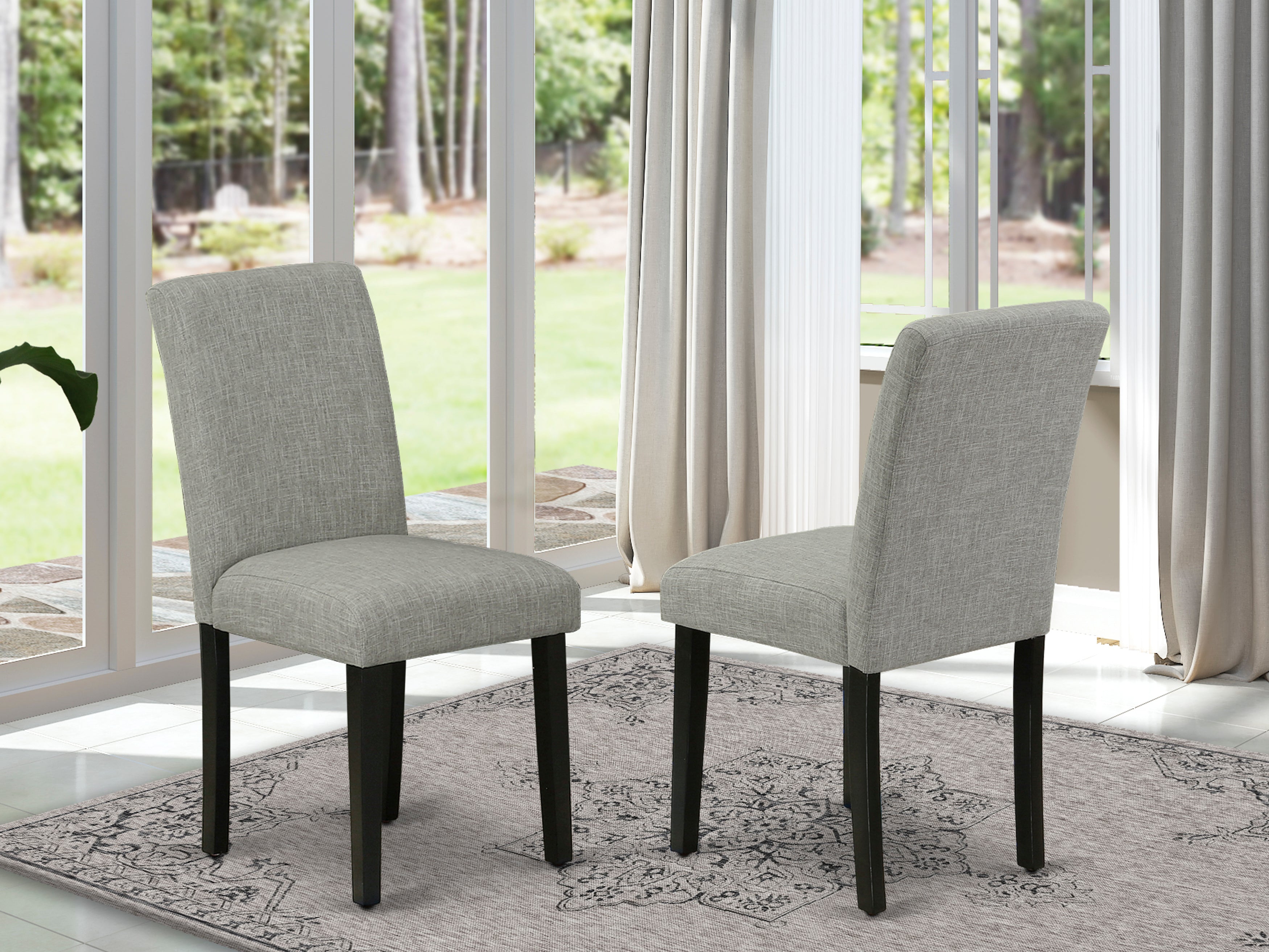 ABP1T06 Abbott Parson Chair With Black Leg And Linen Fabric Shitake