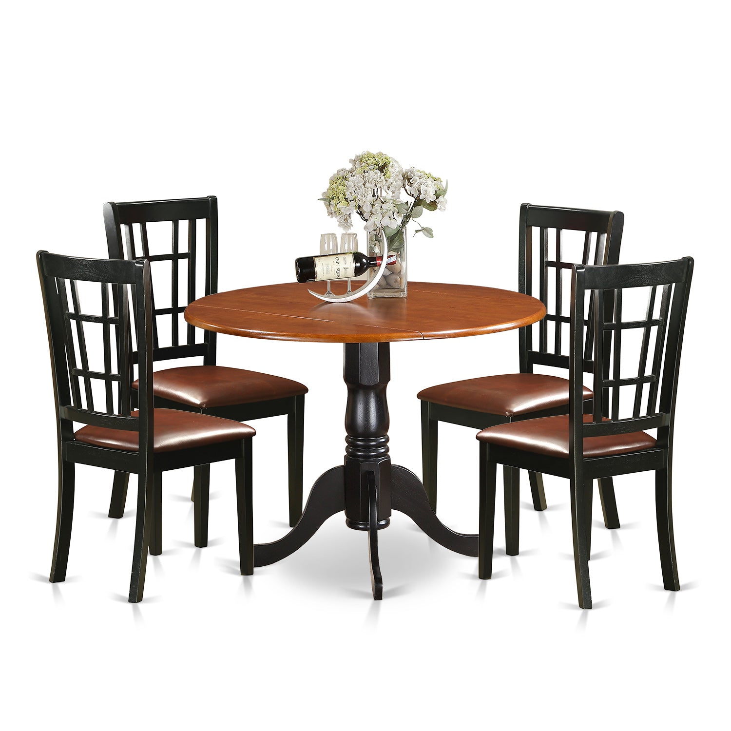 DLNI5-BCH-LC 5 PC Kitchen Table set-Dining Table and 4 Wood Kitchen Chairs