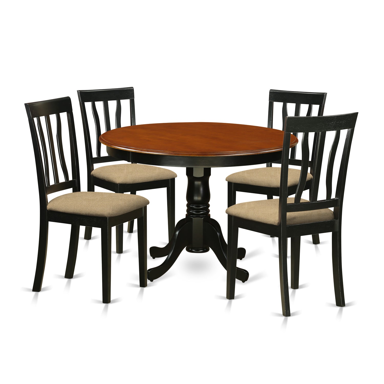 HLAN5-BCH-C 5 Pc set with a Dining Table and 4 Dinette Chairs in Black