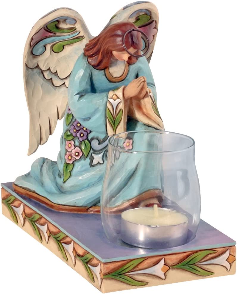 Jim Shore Heartwood Creek Angel Kneeling Candleholder
