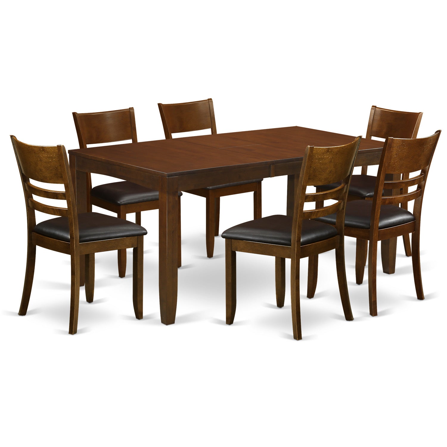 LYFD7-ESP-LC 7 Pc Dining room set for 6-Table with Leaf and 6 Kitchen Chairs