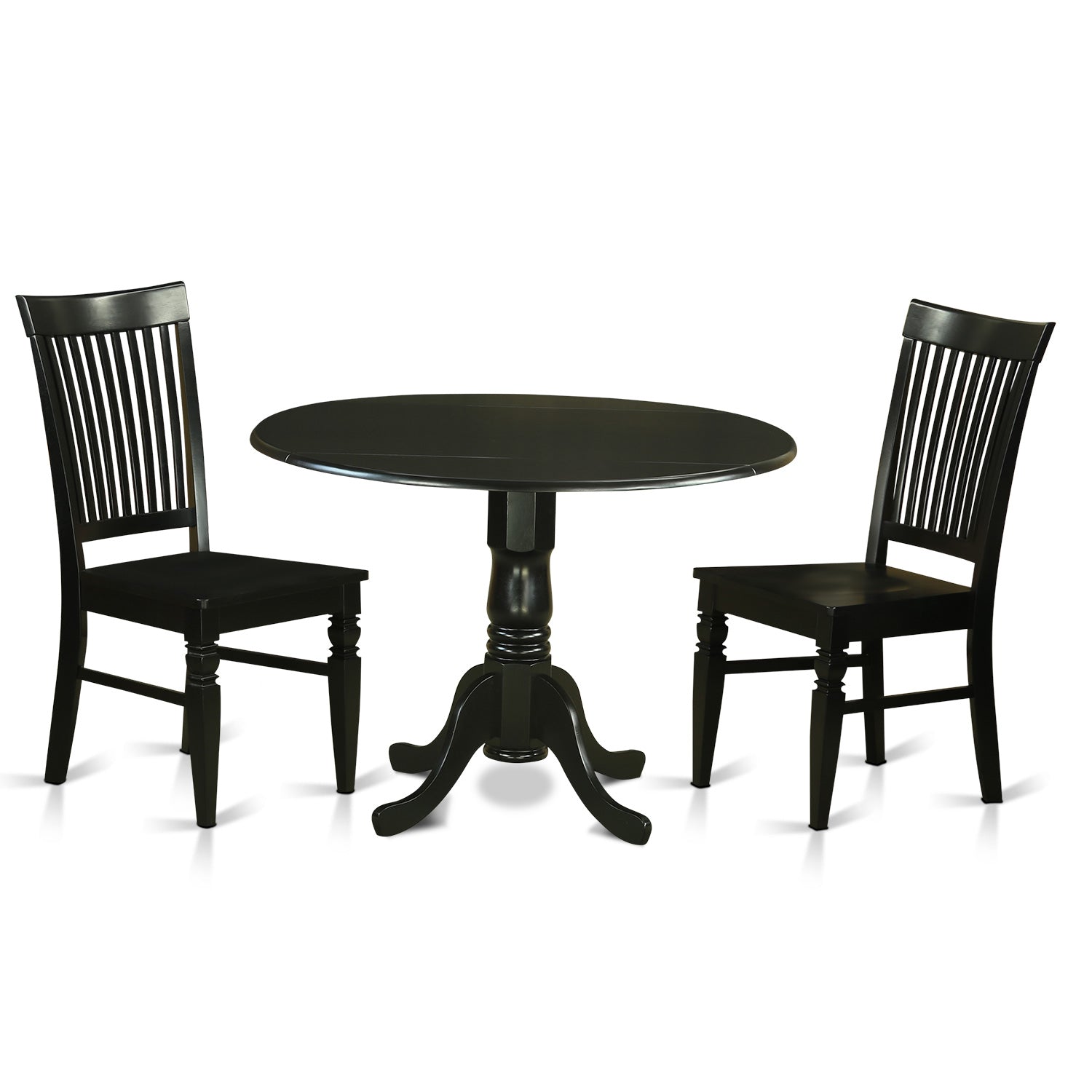 DLWE3-BLK-W 3 PC Table set-Dinette Table and 2 Dining Chairs