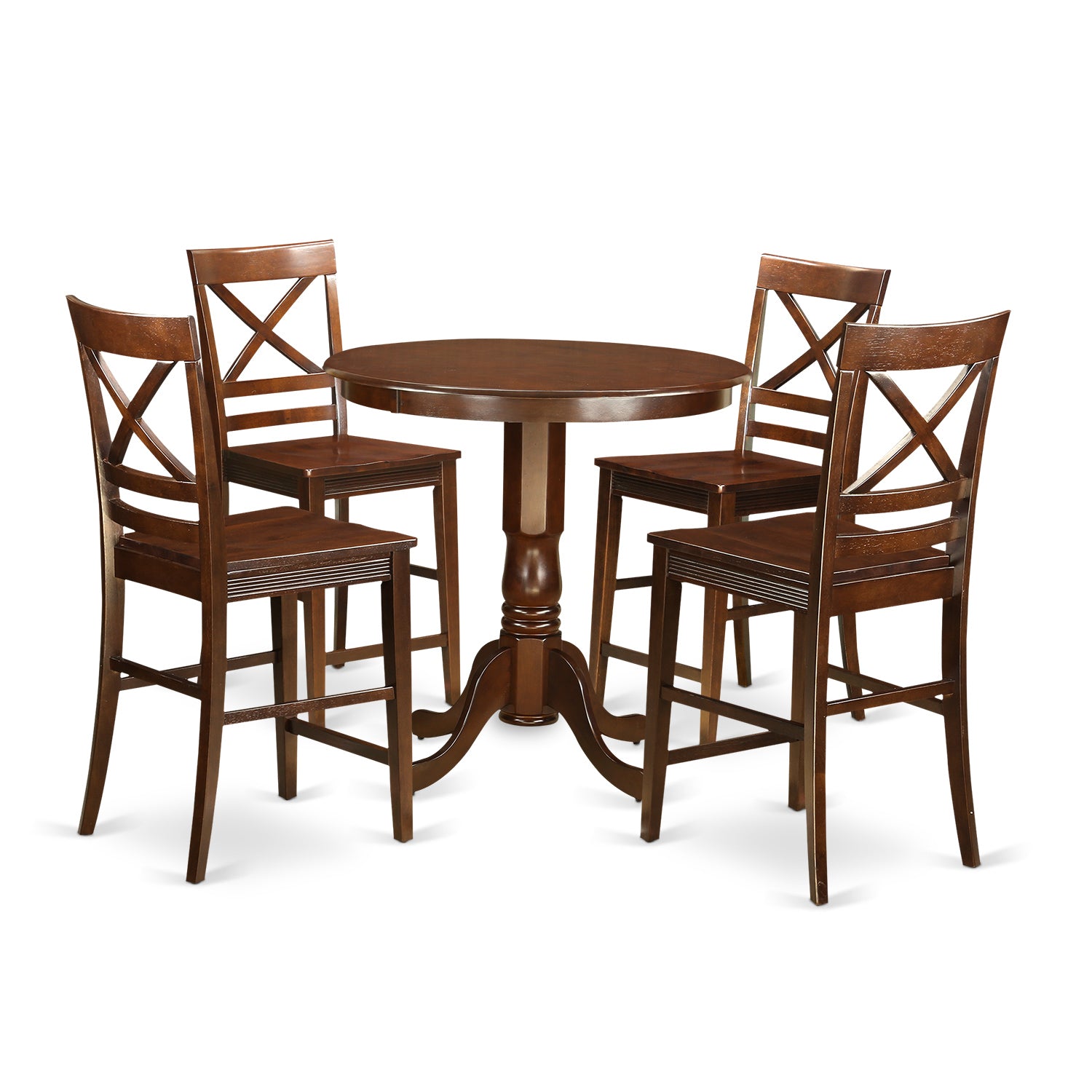 JAQU5-MAH-W 5 PC counter height Dining room set-pub Table and 4 Dining Chairs.