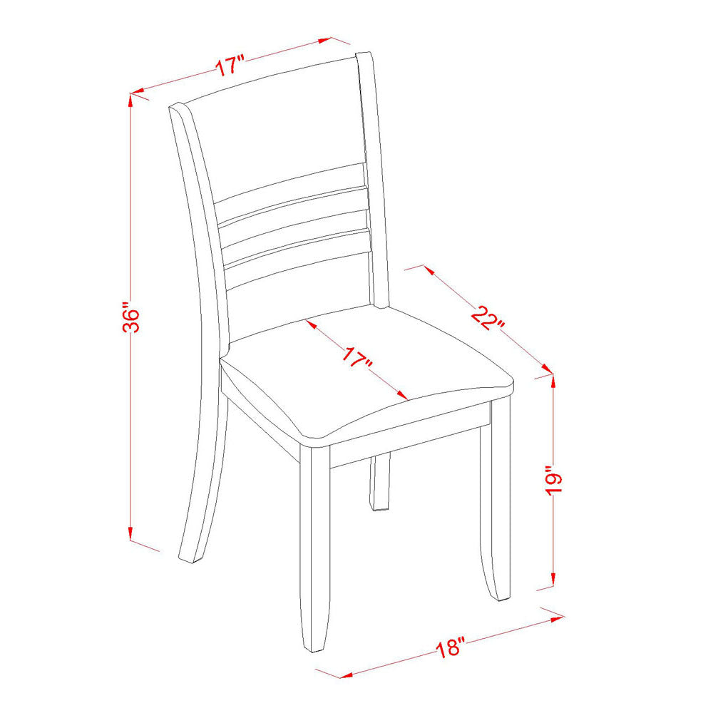 LYC-ESP-LC Lynfield Dining Room Chair with Faux Leather Upholstered Seat in Espresso Finish