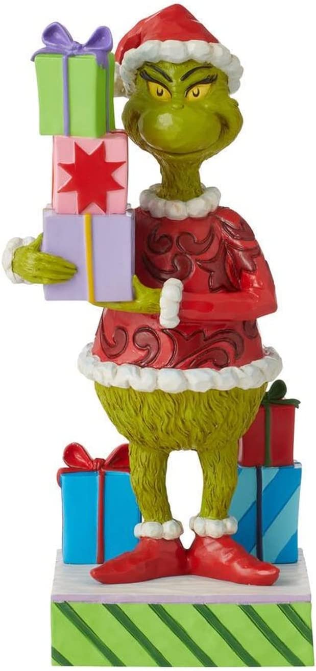 Enesco Jim Shore The Grinch Holding Presents Christmas Figurine