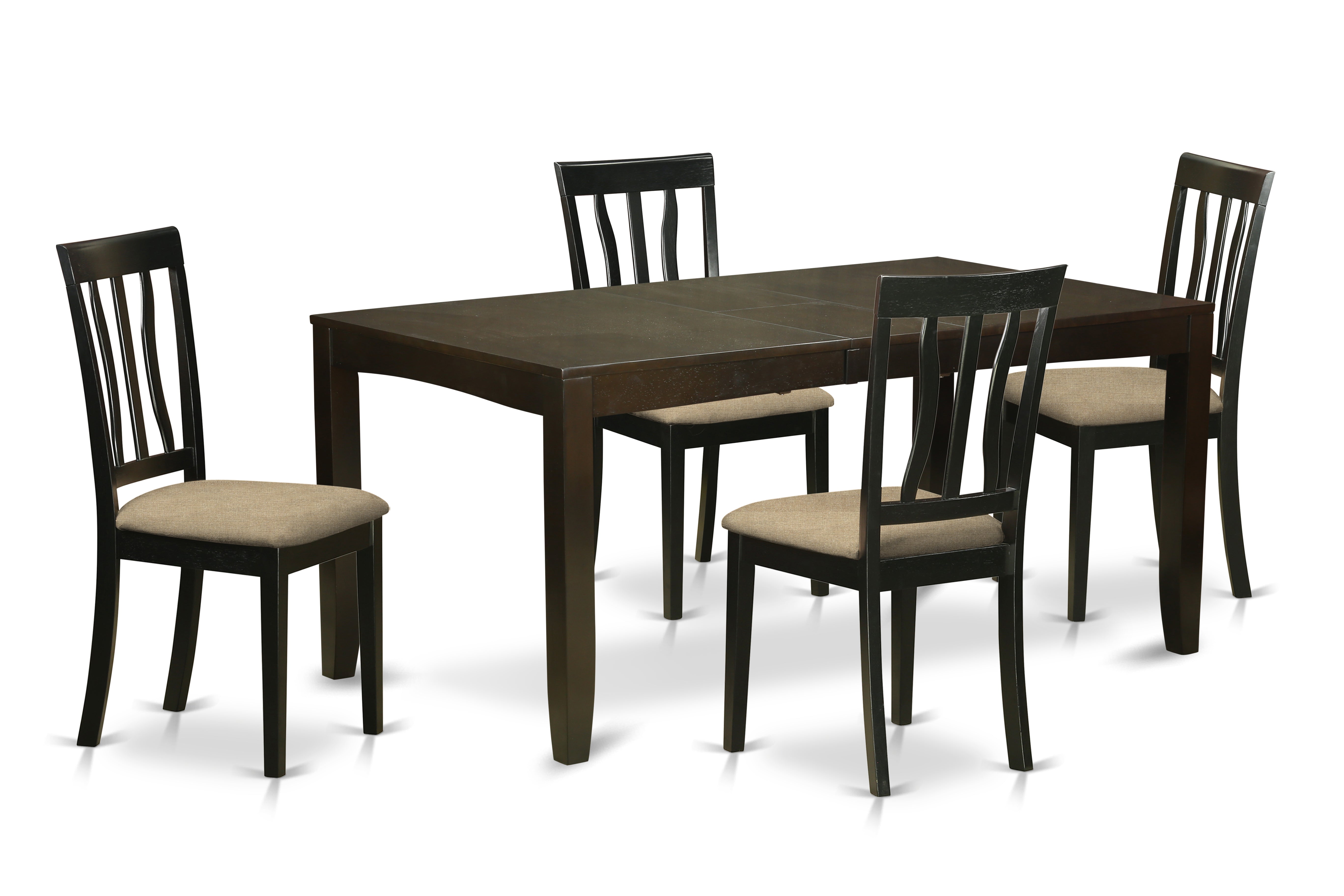LYAN5-CAP-C 5 Pc Dining room set for 4-Kitchen Tables with Leaf and 4 Kitchen Dining Chairs