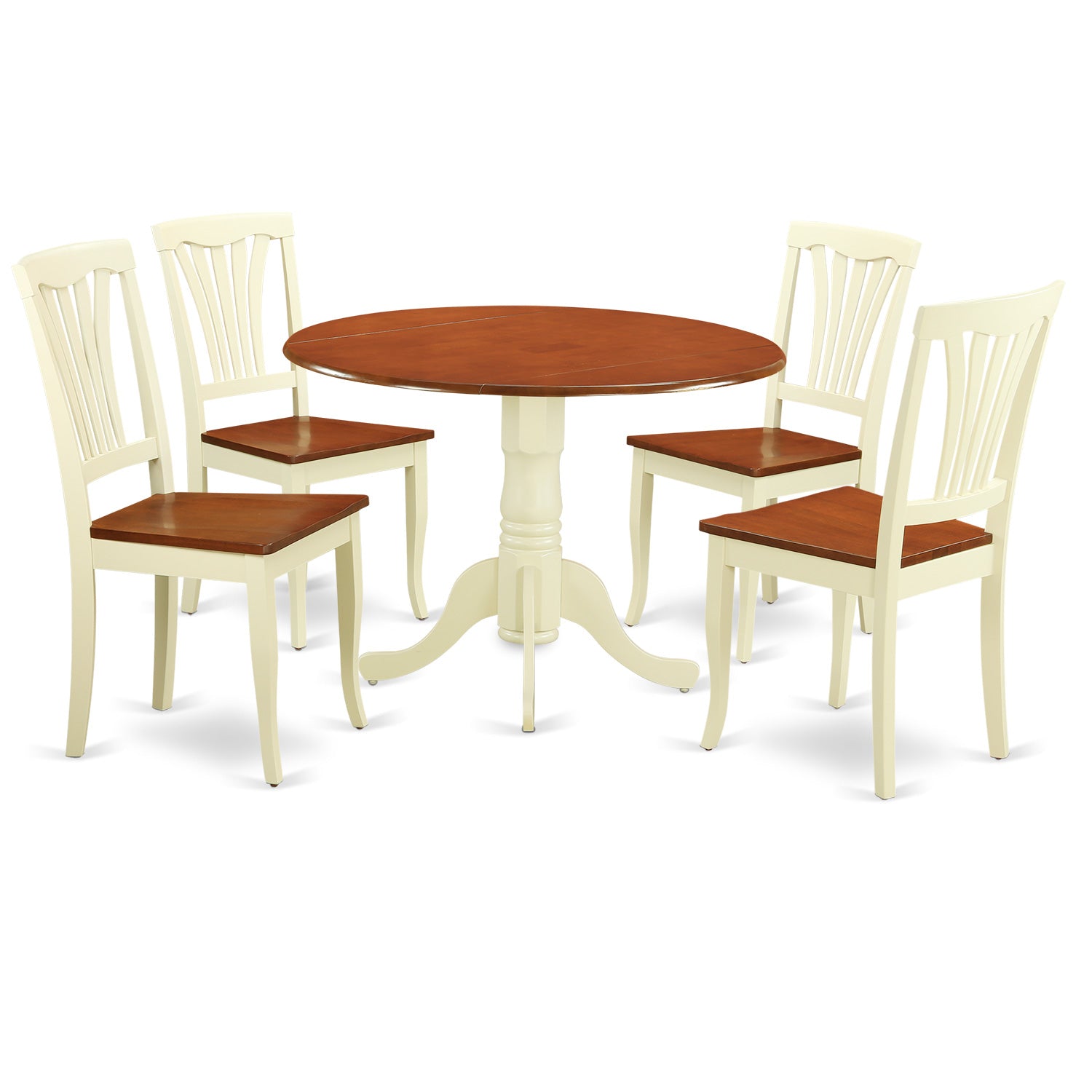 DLAV5-BMK-W 5 Pc Dining set-Round Table and 4 Kitchen Chairs