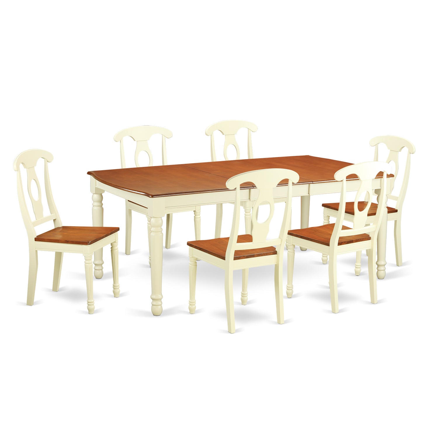 DOKE7-WHI-W 7 Pc dinette set for 6-Table and 6 dinette Chairs