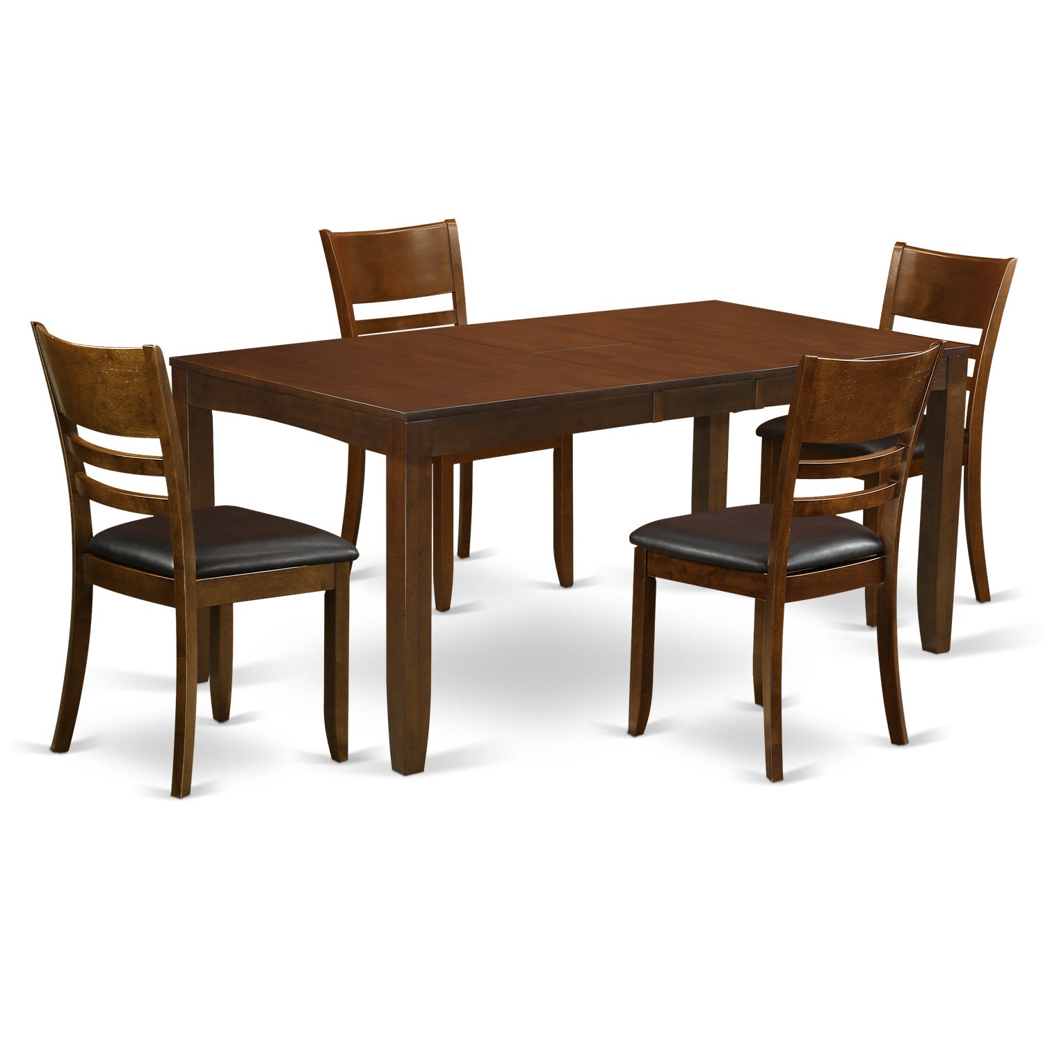 LYFD5-ESP-LC 5 Pc Dining room set for 4-Dining Table with Leaf and 4 Dining Chairs