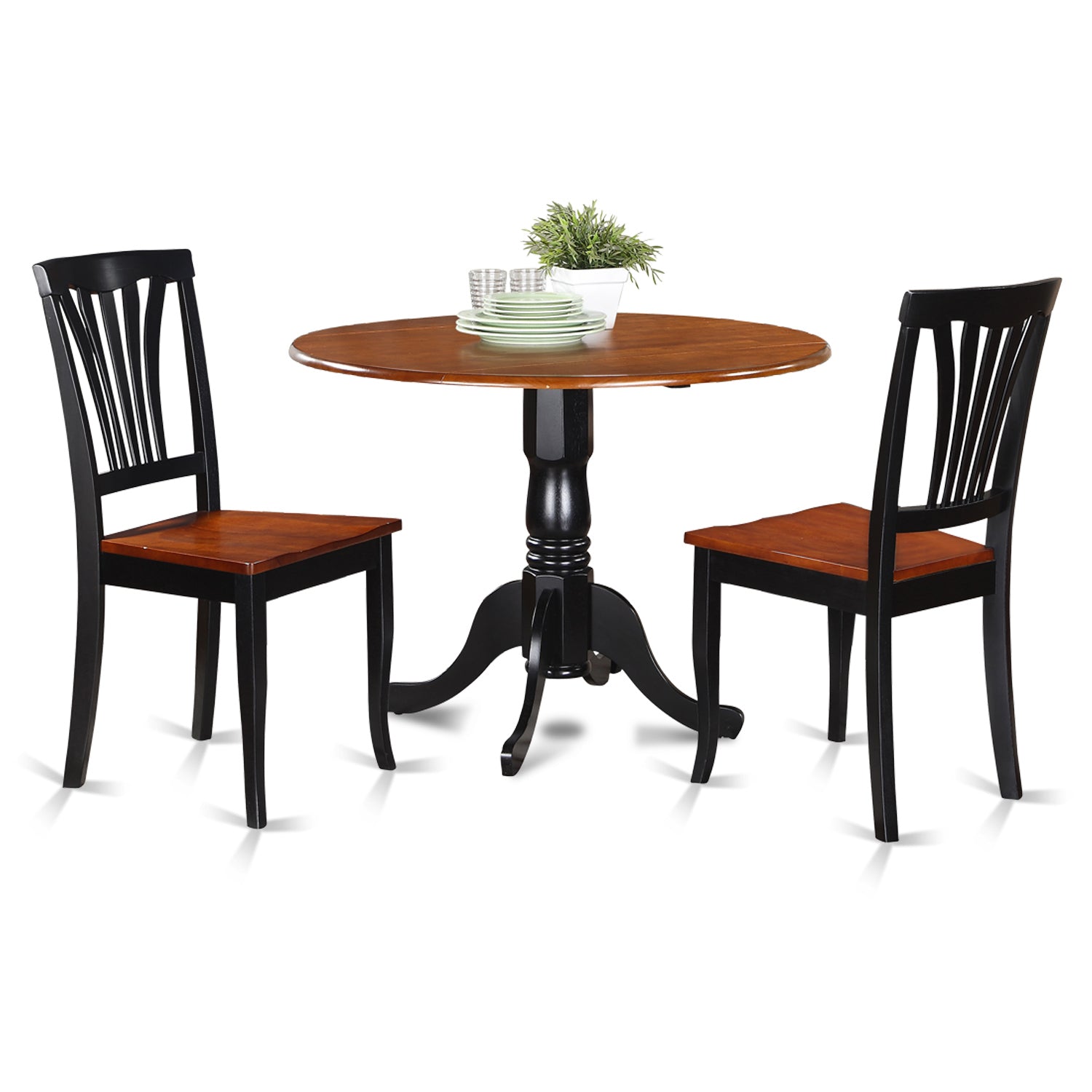 DLAV3-BCH-W 3 Pc Kitchen nook Dining set-Kitchen Table and 2 Kitchen Chairs