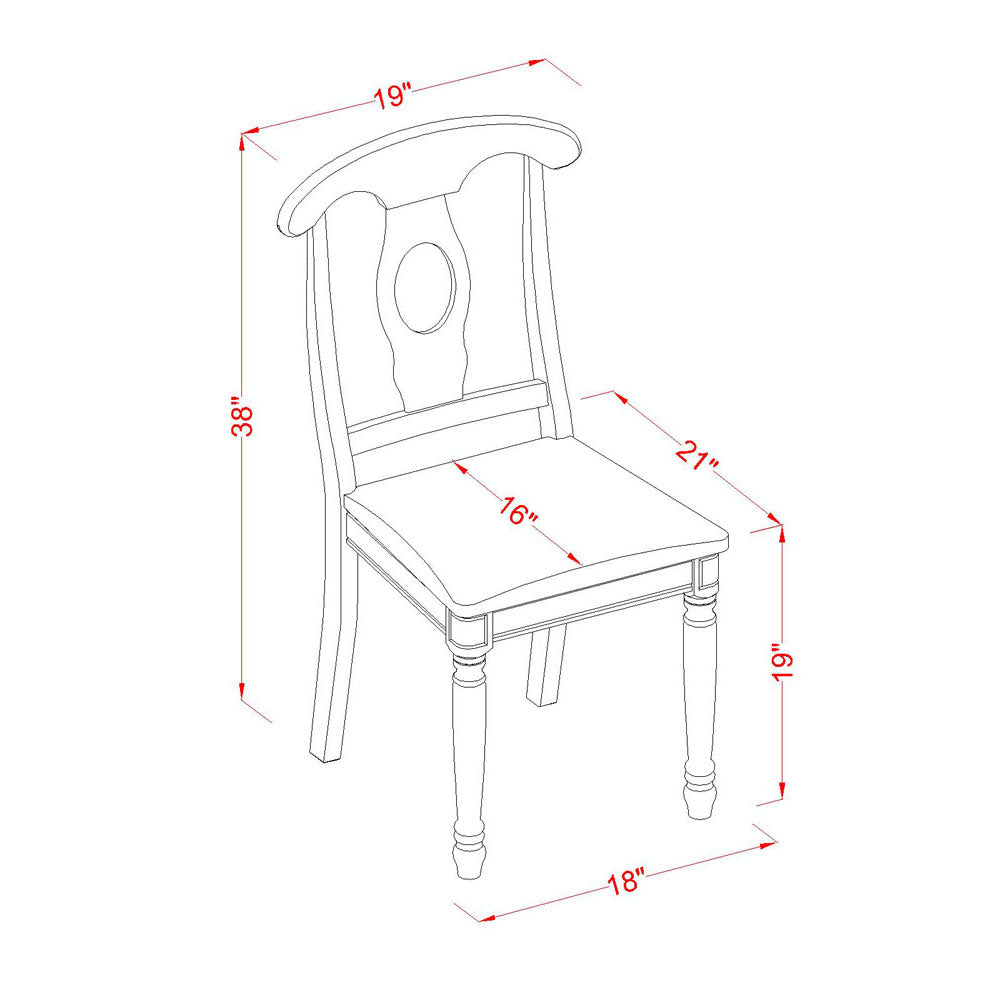 KEC-BLK-LC Kenley Nappoleon-Styled Dining room Chair with faux leather upholstered Seat