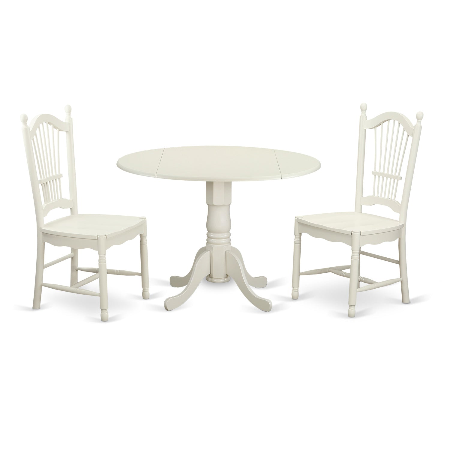 DLDO3-WHI-W 3 PcKitchen dinette set for 2-Dinette Table and 2 Dining Chairs