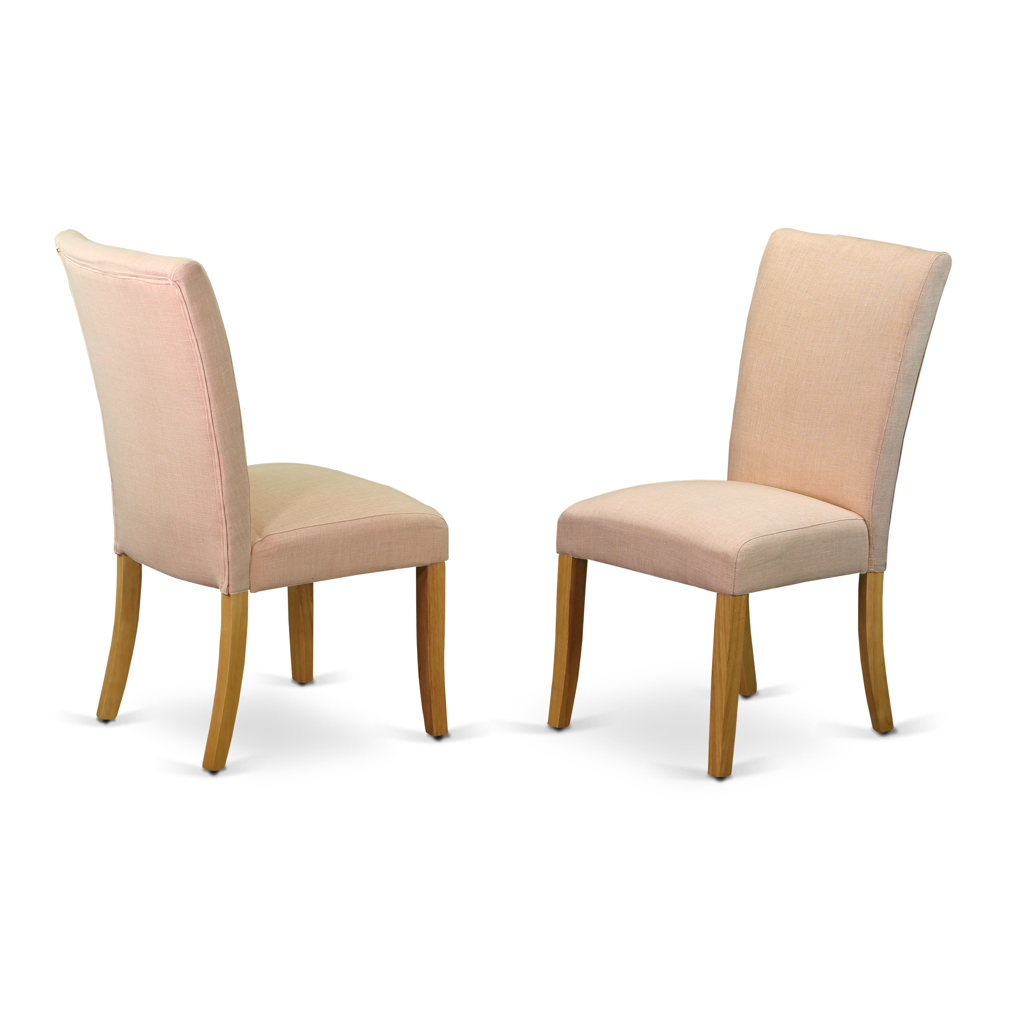 East West Furniture MZAL5-OAK-03 5Pc Dining Table Set Includes a Kitchen Table and 4 Parsons Chairs with Dove Beige Color Linen Fabric, Drop Leaf Table with Full Back Chairs, Oak Finish
